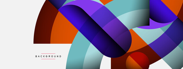 Obraz premium Trendy shapes, color minimal design composition, lines and shadows for wallpaper banner background or landing page