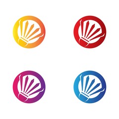 Badminton icon set