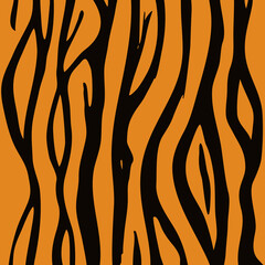 Happy chinese New Tiger Year 2022. Black and orange watercolor, ink striped background pattern, vector drawn illustration for greeting card, poster, calendar, congratulations. Zodiac design element.