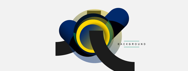 Creative geometric wallpaper. Minimal abstract background. Circles composition vector illustration for wallpaper banner background or landing page