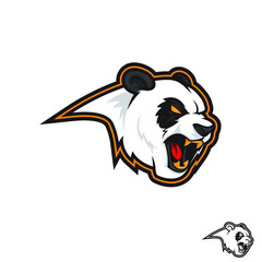 Angry panda cartoon logo mascot