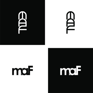 maf letter initial monogram logo design set