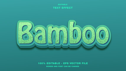 Bamboo Text Effect Editable
