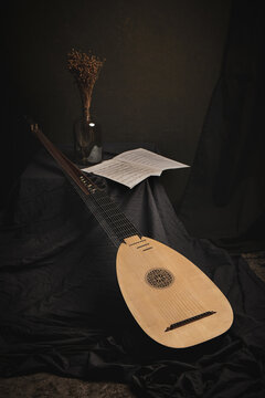 Still life with theorbo of the 17th century. ................................