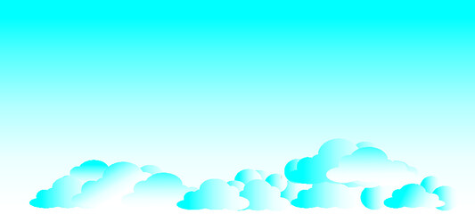 Blue cloud shapes clipart pack.Illustration Cloud in sky Seamless Pattern Cartoon for Kid on blue background.