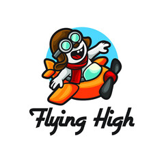 Cartoon pilot logo mascot