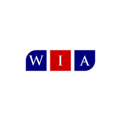 WIA Letter Initial Logo Design Template Vector Illustration