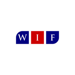 WIF Letter Initial Logo Design Template Vector Illustration