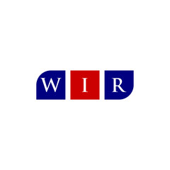 WIR Letter Initial Logo Design Template Vector Illustration