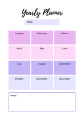 Pastel Modern Minimal Yearly Planner