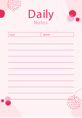 Pink Abstract Daily Printable Planner