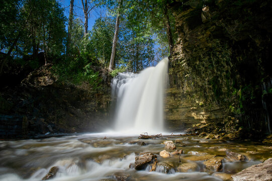 Scenic picture of a waterfall in Milton Ontario, part of the Niagara Escarpment.