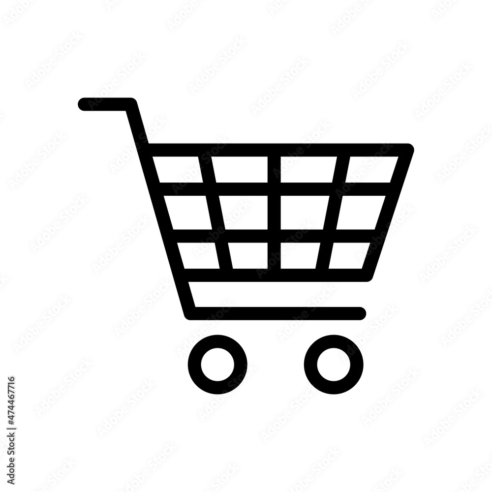 Sticker Shopping basket vector icon