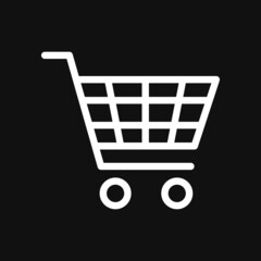 Shopping cart icon on grey background