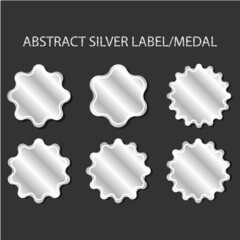 Silver Label Medal Shiny Collections Isolated