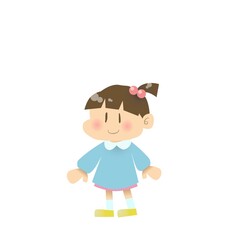 Illustration of a girl attending kindergarten