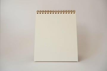 A paper white calendar stands on the table. Mock Up Vector Template. Blank Calendar on white background.