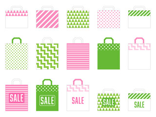 色々な柄の紙袋・買い物袋　イラストセット