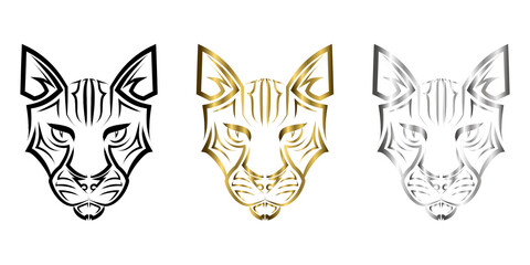 line art of cat head. Good use for symbol, mascot, icon, avatar, tattoo, T Shirt design, logo or any design you want.
