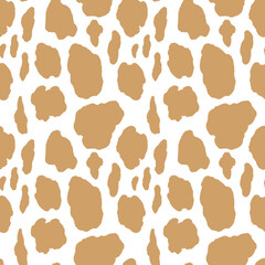 Abstract modern leopard seamless pattern. Animals trendy background. Brown and white decorative vector stock illustration for print, card, postcard, fabric, textile. Modern ornament of stylized skin