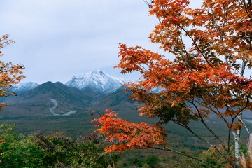 landscape of mountains in autumn