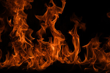 Flame fires. Burn lights on a black background. Fire flames on black background. Abstract fire flame background.