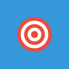 aim target on blue background, business success concept, cover or poster template