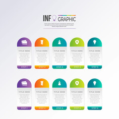 Infographics design template, 3D Business concept with 5 steps or options, can be used for workflow layout, diagram, annual report, web design. Creative banner, label vector