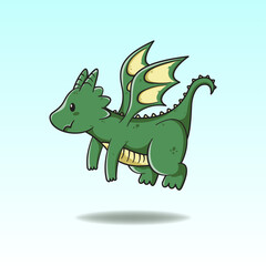 Cute flying dragon character illustration
