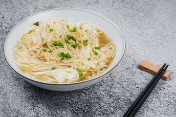 healthy chinese  noodles with vegetables and egg