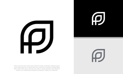 Initials P logo design. Initial Letter Logo.