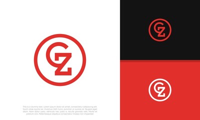 Fototapeta premium Initials GZ logo design. Initial Letter Logo.