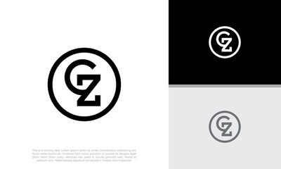 Initials GZ logo design. Initial Letter Logo.