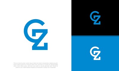 Initials GZ logo design. Initial Letter Logo.
