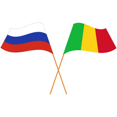 State flags of the Russian Federation and the Republic of Mali. Vector illustration.