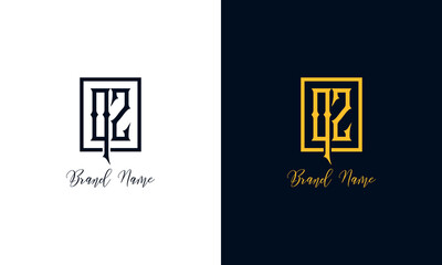 Minimal Abstract letter QZ logo.