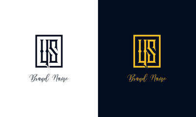 Minimal Abstract letter US logo.