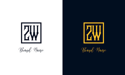 Minimal Abstract letter ZW logo.