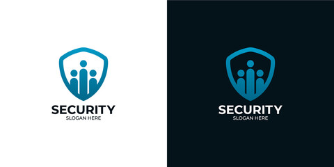 shield and business logo