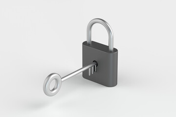 3d renderng keys and lock