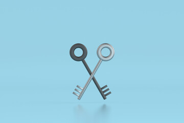 3d renderng keys and lock