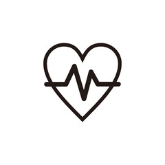 heartbeat pulse line icon, simple medical signage