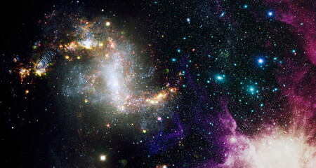 Bright Star Nebula. Distant galaxy. Abstract image. Elements of this image furnished by NASA.