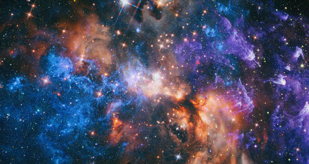 Bright Star Nebula. Distant galaxy. Abstract image. Elements of this image furnished by NASA.
