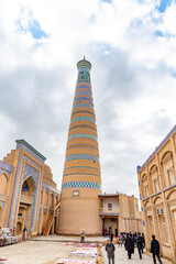 The Islam Khoja Hozha (or Hozha) minaret, Ichan Kala (or Itchan Qala is walled inner town of the...