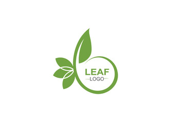 Flat leaf natural concept logotype Free Vector