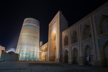 The Kalta Minor minaret, Ichan Kala (or Itchan Qala is walled inner town of the city of Khiva, a...