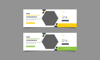 Conference web banner vector template.