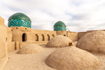 The wall of Ichan Kala fortress. Ichan Kala (or Itchan Qala is walled inner town of the city of...