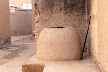 Tandoor on the territory of Ichan Kala (or Itchan Qala is walled inner town of the city of Khiva, a UNESCO World Heritage Site), Khiva city, Uzbekistan.